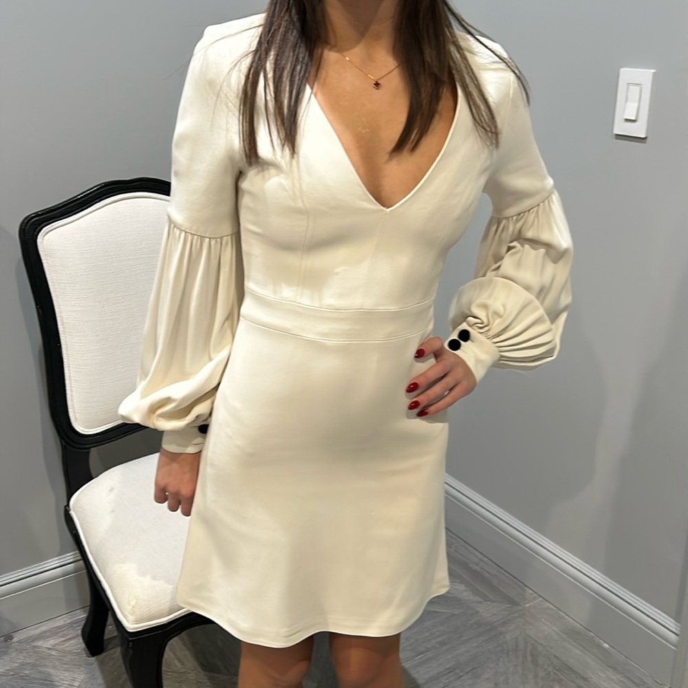 Alexis Cream dress with black detailing